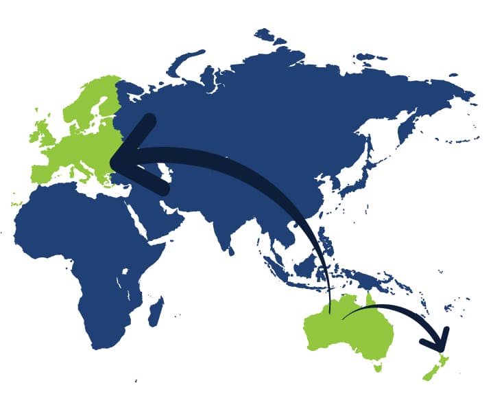 A2B International removals map